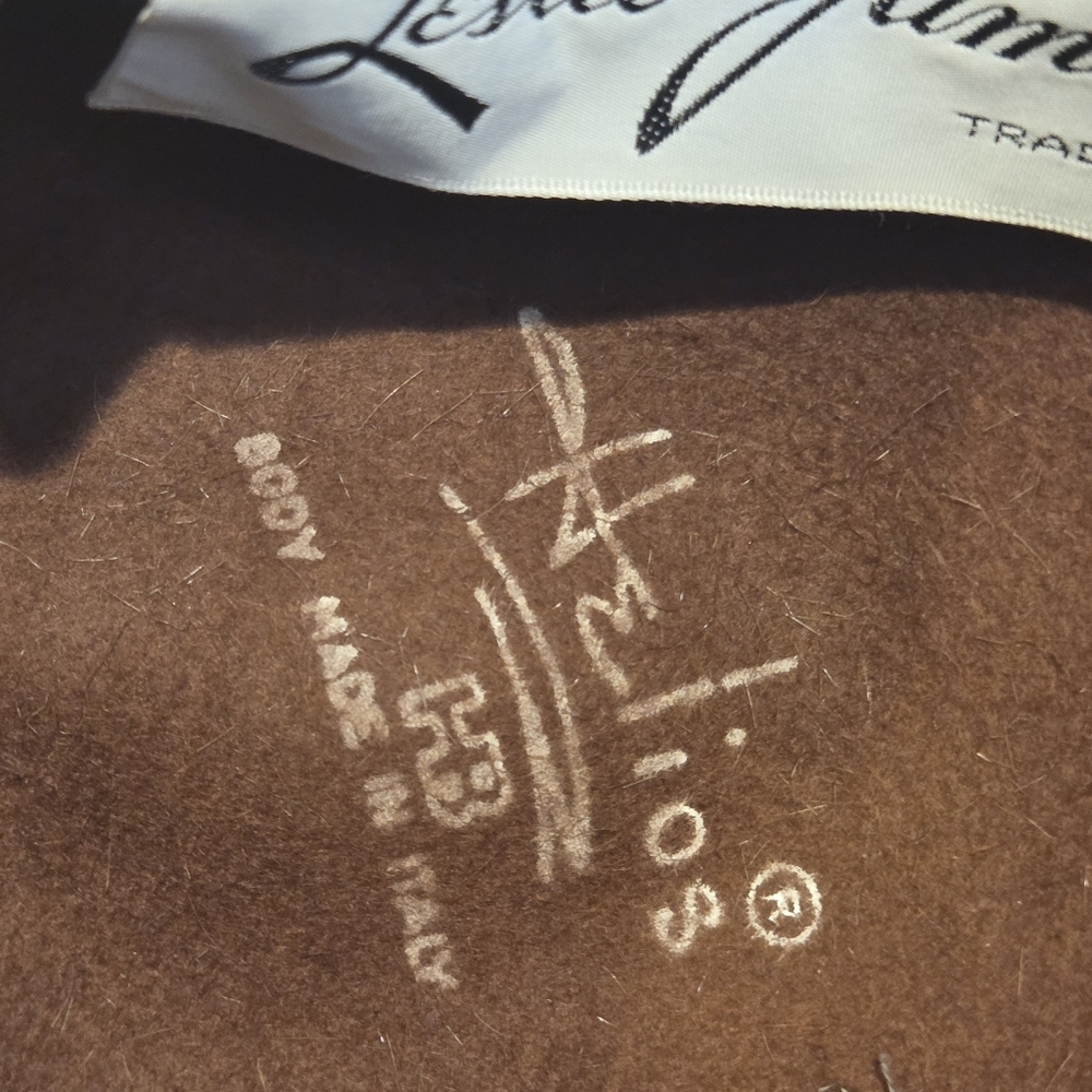 Vintage Ladies Hat Leslie James Felt Hat Copper Red 1950s 1970s Fedora Beret - Picture 12 of 14